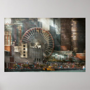 Póster Cidade - Chicago, IL - Pressão de Pier