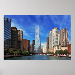 Poster Cidade - Chicago IL - Torre Trump
