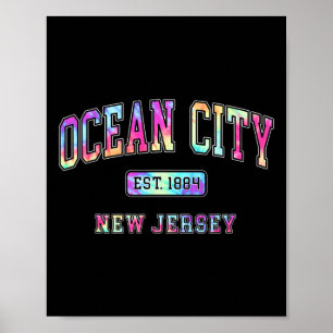 Poster Cidade Colorida do Oceano Nj 1884 Tie Dye Praia Pr