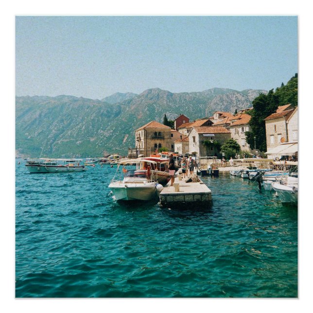 Póster Cidade costeira de Perast, Montenegro (Frente)