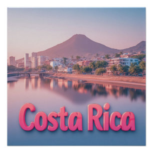 Póster Cidade Costeira Tropical da Costa Rica