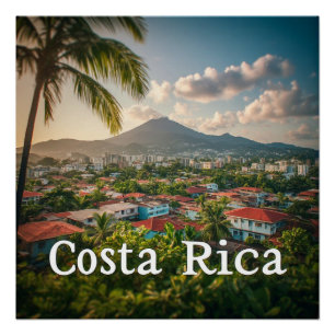 Póster Cidade Costeira Tropical da Costa Rica