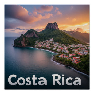 Póster Cidade Costeira Tropical da Costa Rica