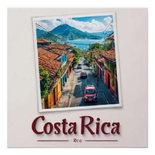 Póster Cidade Costeira Tropical da Costa Rica