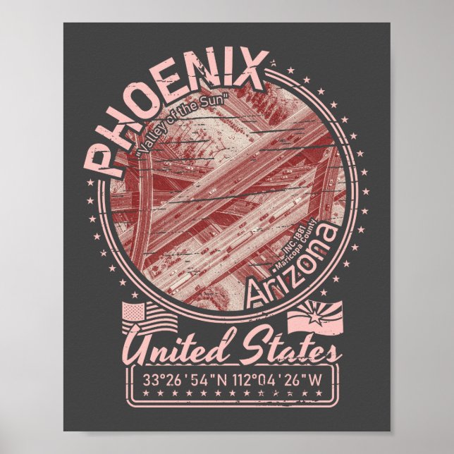 POSTER CIDADE DA ARIZONA PHOENIX - FOENIX CITY HIGHWAY (Frente)