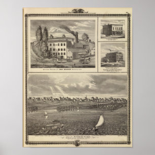 Poster Cidade da cervejaria do lago storm, Muscatine bldg