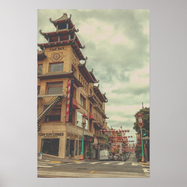Poster Cidade da China com Arquitetura Tradicional (Frente)