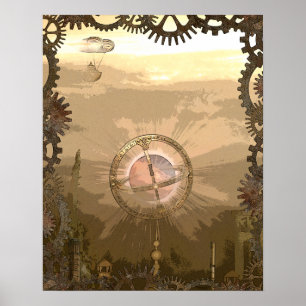 Póster Cidade da fantasia de Steampunk