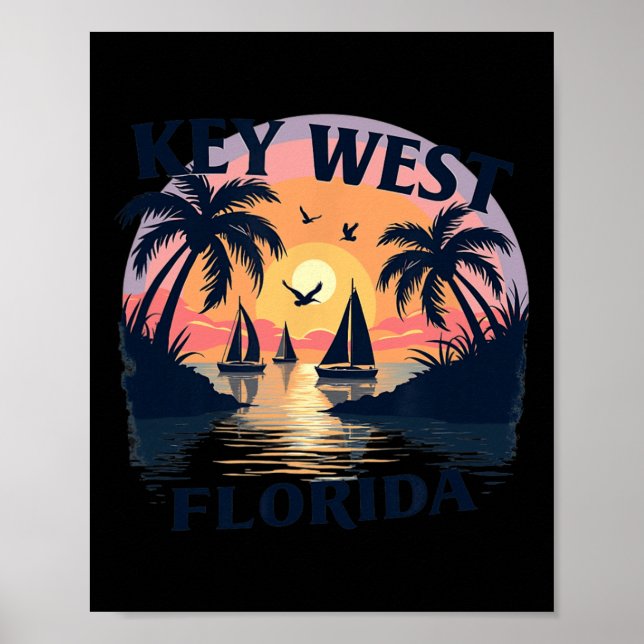 Poster Cidade da Ilha dos EUA - Arquipélago de Florida Ke (Frente)