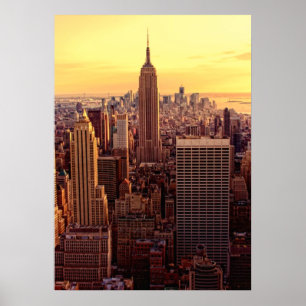 Poster Cidade da skyline de New York com estado do
