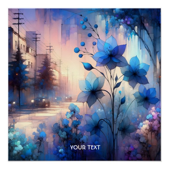 Póster Cidade das Flores Azuis Fantasy (Frente)