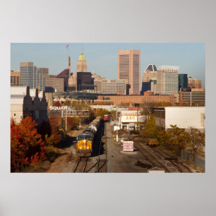 Póster Cidade de Baltimore com trem