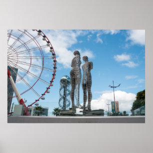 Poster Cidade de Batumi, Geórgia. A estátua de Ali e Nino