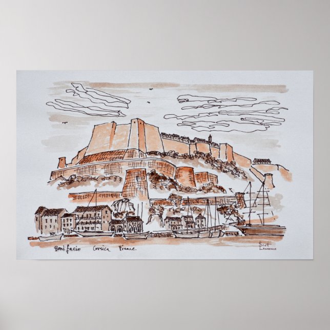 Póster Cidade de Bonifacio | Córsega, França (Frente)