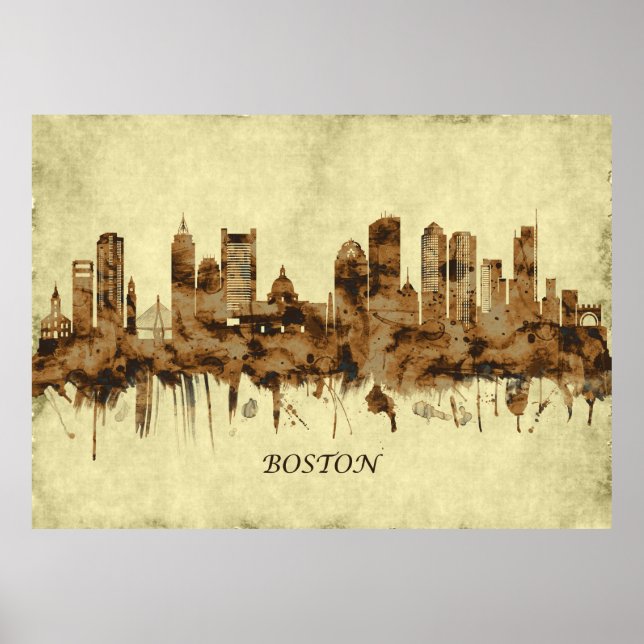 Poster Cidade de Boston Massachusetts (Frente)