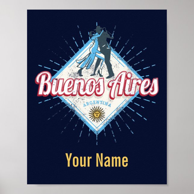 Poster Cidade de Buenos Aires Argentina Retro Tango Vinta (Frente)