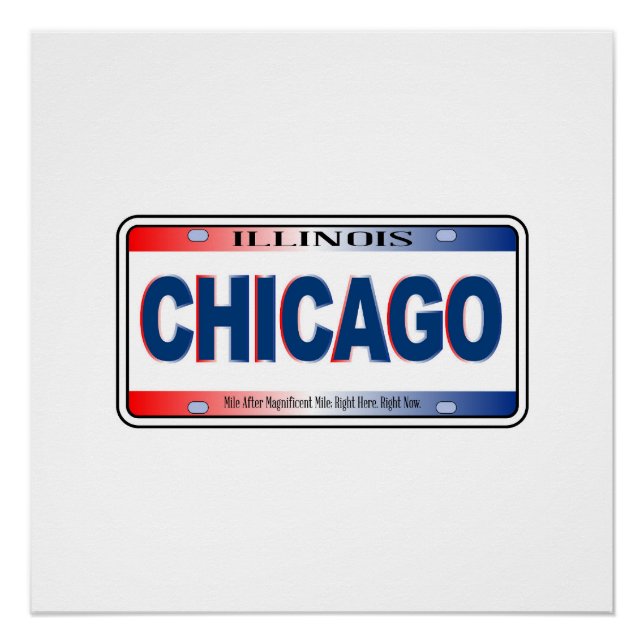 Póster Cidade de Chicago da Licença Estatal de Illinois (Frente)
