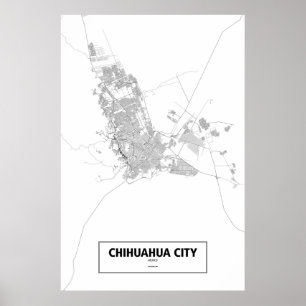 Póster Cidade de Chihuahua, México (preto no branco)