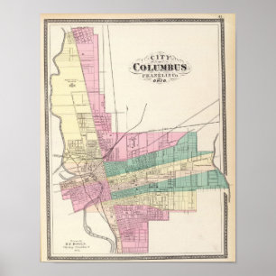 Poster Cidade de Columbo, o Condado de Franklin, Ohio