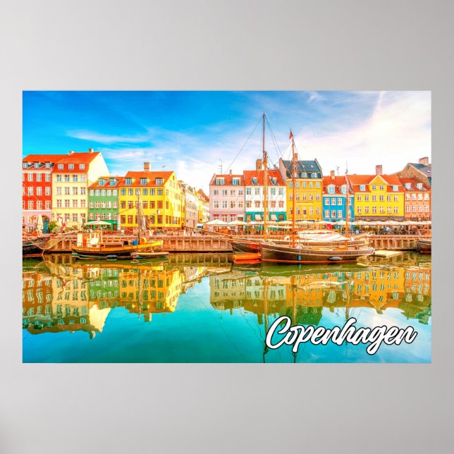 Poster Cidade De Copenhaga, Dinamarca (Frente)