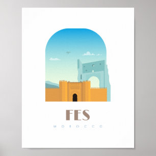 Poster Cidade de Fes morocco Skyline