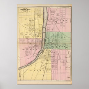 Póster Cidade de Grand Rapids, o Condado de Kent