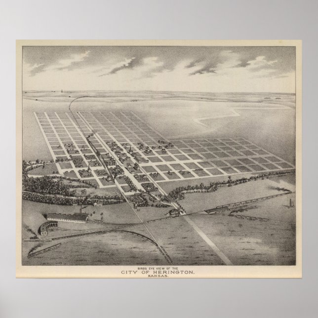 Póster Cidade de Herington, Kansas (Frente)
