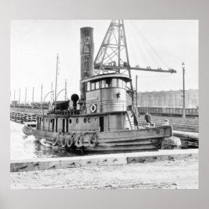 Poster Cidade de Jersey Antiga: Caminho-de-Ferro