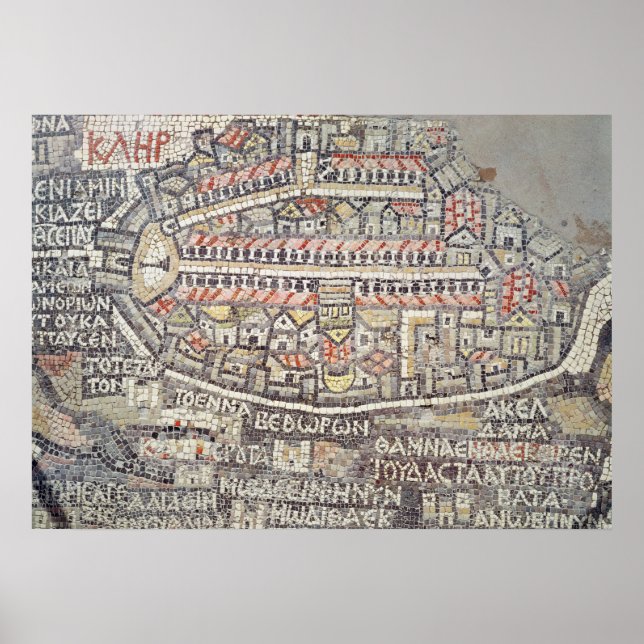 Poster Cidade de Jerusalém e zona circundante (Frente)