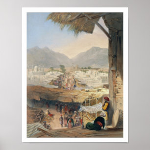 Póster Cidade de Kandahar, de seu bazar principal e de