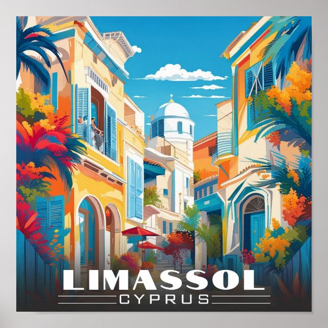 Poster Cidade de Limassol, turismo em Chipre (Frente)