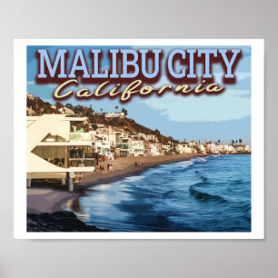 POSTER CIDADE DE MALIBU - LOS ANGELES CALIFÓRNIA