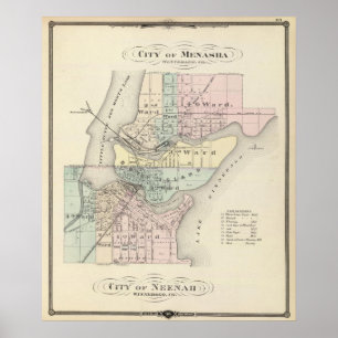 Póster Cidade de Menasha, cidade de Neenah