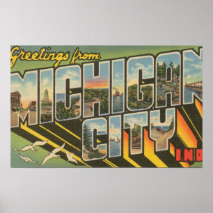 Póster Cidade de Michigan, Indiana - grandes cenas da