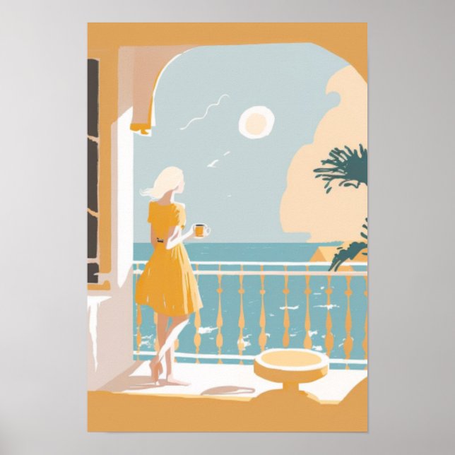 Poster Cidade de mulher da costa italiana (Frente)