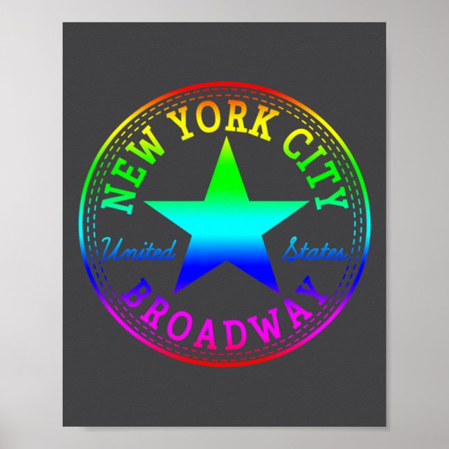 Poster Cidade de Nova York Teatro da Broadway Nyc Estados (Frente)