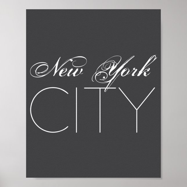 Poster Cidade de Nova York Texto Branco Izable  (Frente)