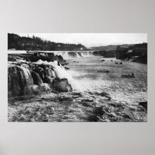 Póster Cidade de Oregon, OU pesca Salmon em Willamette