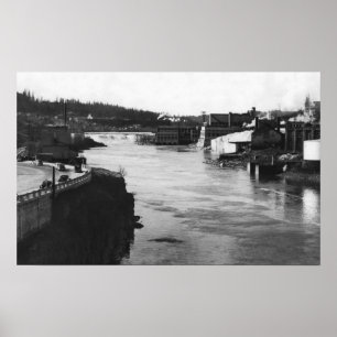 Póster Cidade de Oregon, OU quedas de Willamette e