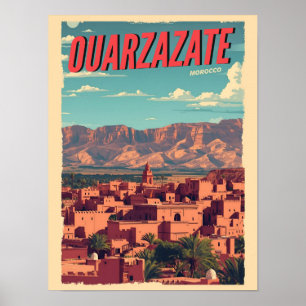 Poster Cidade de Ouarzazate kasbah deserto do Saara Marro