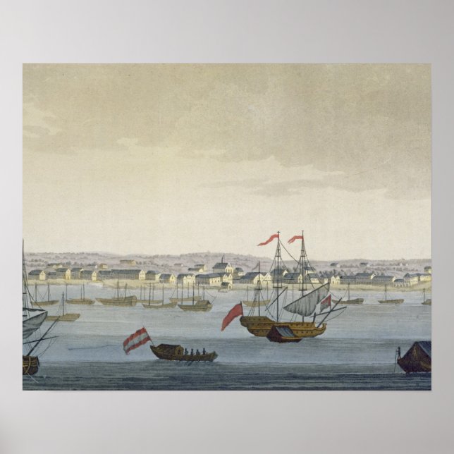 Póster Cidade de Paramaribo (gravura a cores) (Frente)