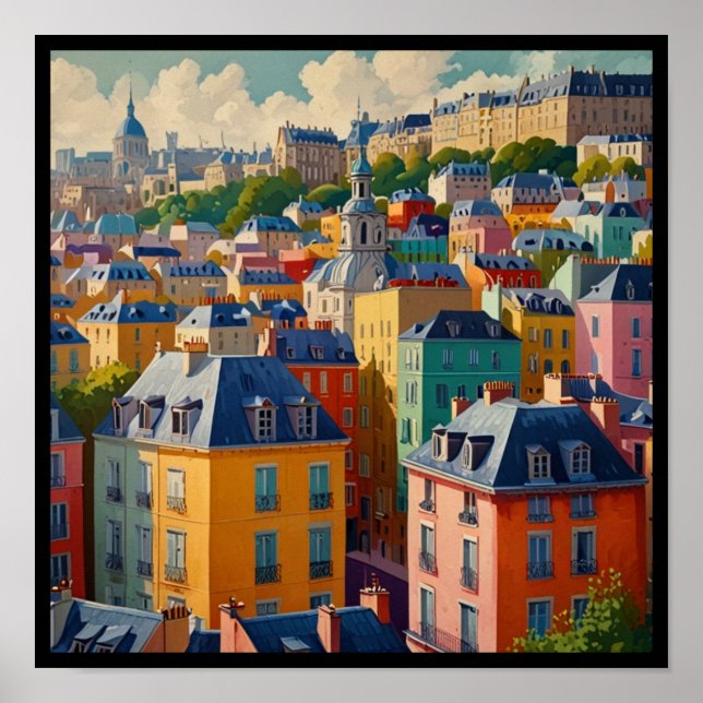 Poster Cidade de Paris charmosa (Frente)