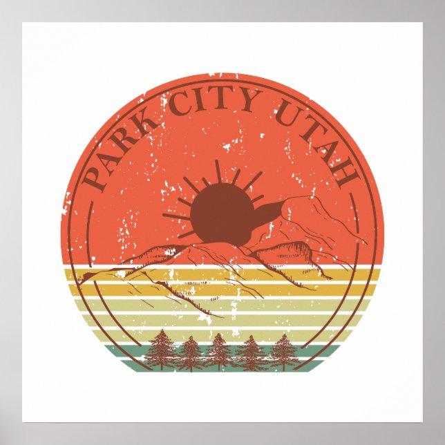 Poster Cidade de Park Utah vintage (Frente)