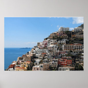 Póster Cidade de Positano, ao lado de Hill, na Costa Amal