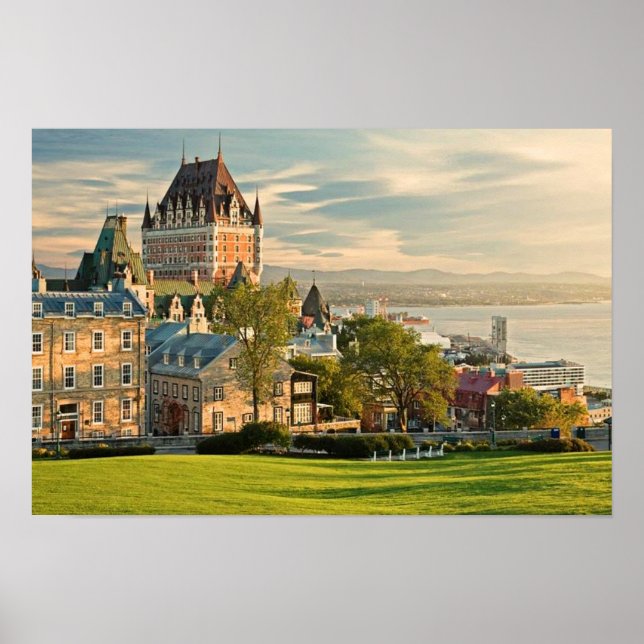 Poster Cidade de Quebec Canadá estilizado (Frente)