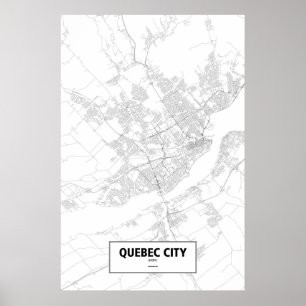 Póster Cidade de Quebec, Quebec (preto no branco)