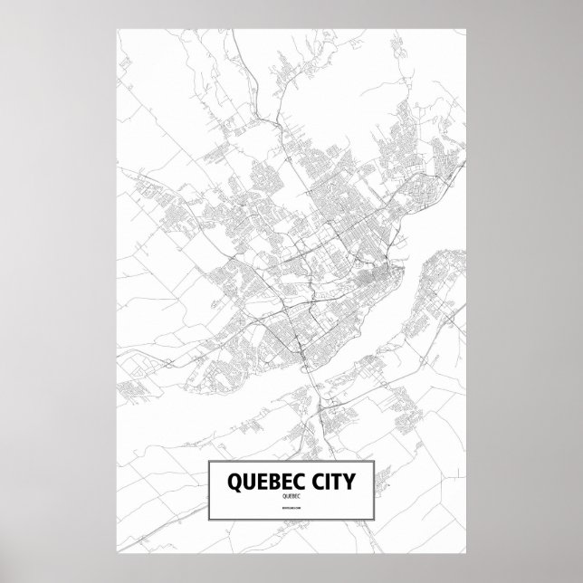 Póster Cidade de Quebec, Quebec (preto no branco) (Frente)