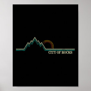 Poster Cidade De Rochas Idaho Retro Montanhismo Verão