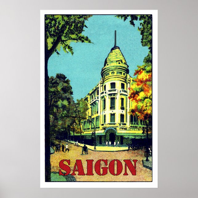 Poster Cidade de Saigon, Ho chi minh, Vietnã, viagens vin (Frente)