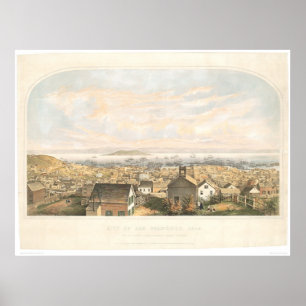 Póster Cidade de San Francisco, CA 1852 (1065A)